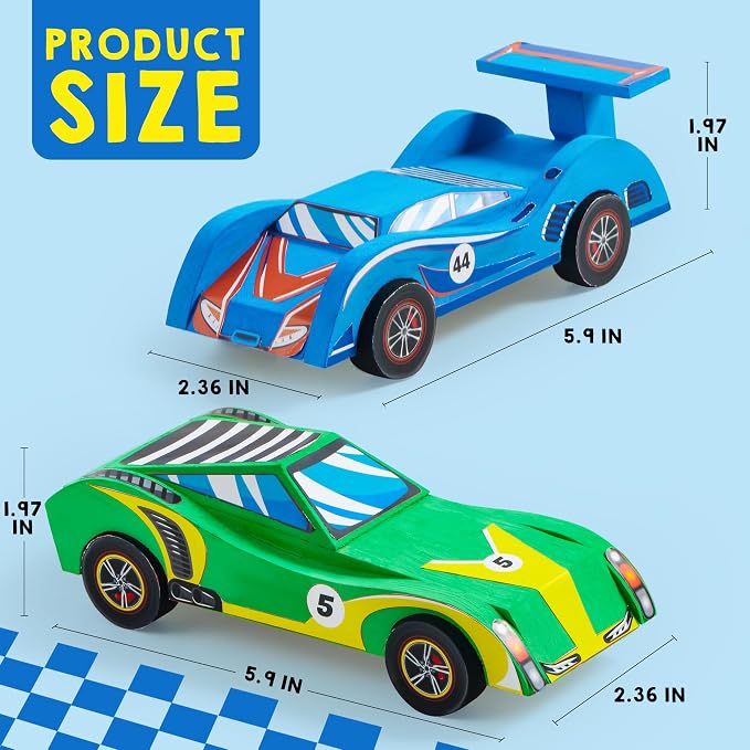 Klever Kits 4 DIY Wooden Race Cars-Build & Paint Your Own Wood Craft Kit - Image 4