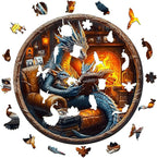KAAYEE Wooden Puzzles for Adults, 3D Visual Effect Dragon Family Night Reading - Image 8