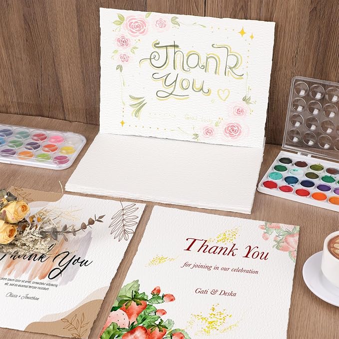 50 Sheets Watercolor Paper 9 x 12inch, 300 GSM Deckled Edge Paper - Image 6