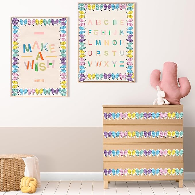 FYSUIMU 65.6 Ft Pencil Bow Bulletin Board Border Pastel Colorful Pencil - Image 6
