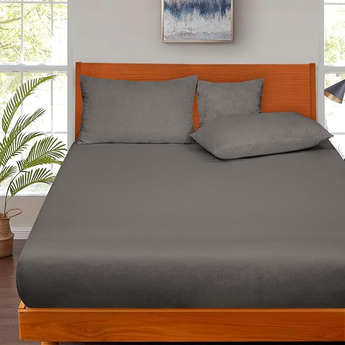 ROYALE LINENS 300 Thread Count 100% Long Staple Combed Cotton Fitted Sheet Queen - Image 5