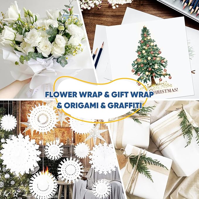 Art Paper Roll for Crafts, 17.75"x1200" White Gift Wrapping Paper | Drawing & - Image 6