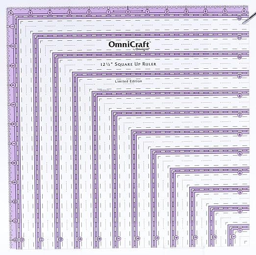 OmniCraft 12-1/2" Square-Up Quilting Ruler by Omnigrid by Omnigrid