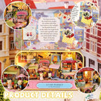Kisoy Dollhouse Miniature with Furniture Kit, Handmade DIY House Model - Image 5
