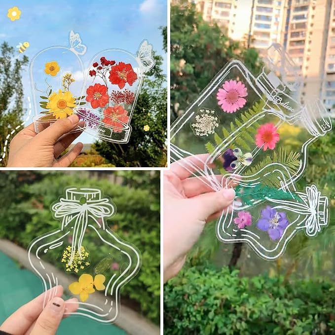 Transparent Dried Flower Bookmarks, Kaluofan 40Pcs Dried Flower Bookmark Kit - Image 6