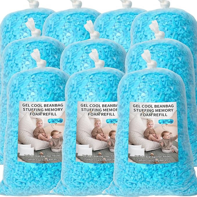 Bean Bag Filler, 50lbs Shredded Memory Foam Filling, Soft Pillow Stuffing Bean by Jecqbor