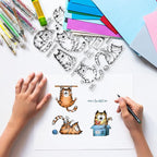 GLOBLELAND 8.3x5.8in Cartoon Cat Clear Stamps Lovely Cat Silicone Stamp Wish - Image 2