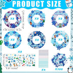 Hollowfly 48 Sets Winter Wreath Craft Kits DIY Snowflake Wreath Hanging - Image 2