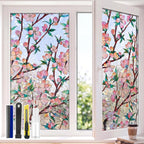 3D Rainbow Window Privacy Film, Decorative Stained Glass Static Cling Window by Unknown