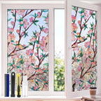 3D Rainbow Window Privacy Film, Decorative Stained Glass Static Cling Window by Unknown