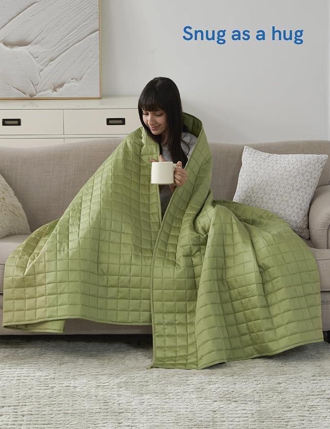 YnM Cooling Weighted Blanket for Adults, 17lbs Heavy Bed Throw for One Person - Image 4