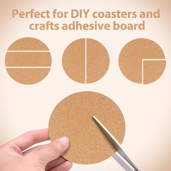 100 Pcs 3 Inch Round Self-Adhesive Cork Sheets, Wall Art & Decoration - Image 6