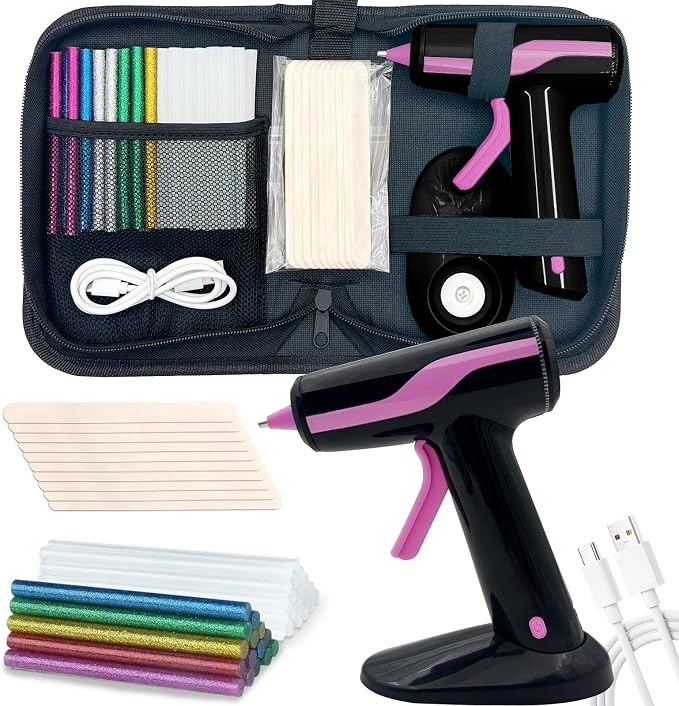Cordless Hot Glue Gun Smart Power-Off, Mini Glue Gun Kit USB-C Rechargeable | by Fifchall