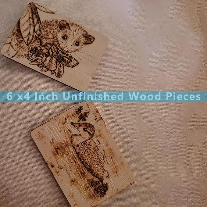 ZOENHOU 100 PCS 6 x4 Inch Unfinished Basswood Blanks, Rectangle Wood Pieces - Image 7