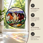 Galloping Horse Acrylic Suncatcher Faux Stained Glass Window Hanging 6.3" | - Image 6