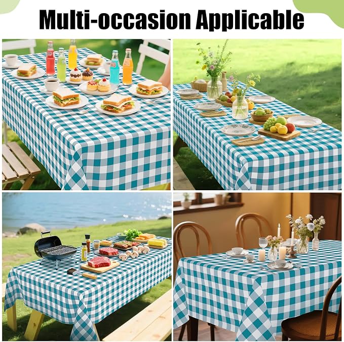 Smiry Rectangle Table Cloth, Waterproof Vinyl Tablecloth - Image 6