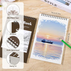 12 Pack Sketch Book, 5.5 x 8.5 Inch Sketchbook, 68lb/100gsm Top Spiral Bound - Image 2