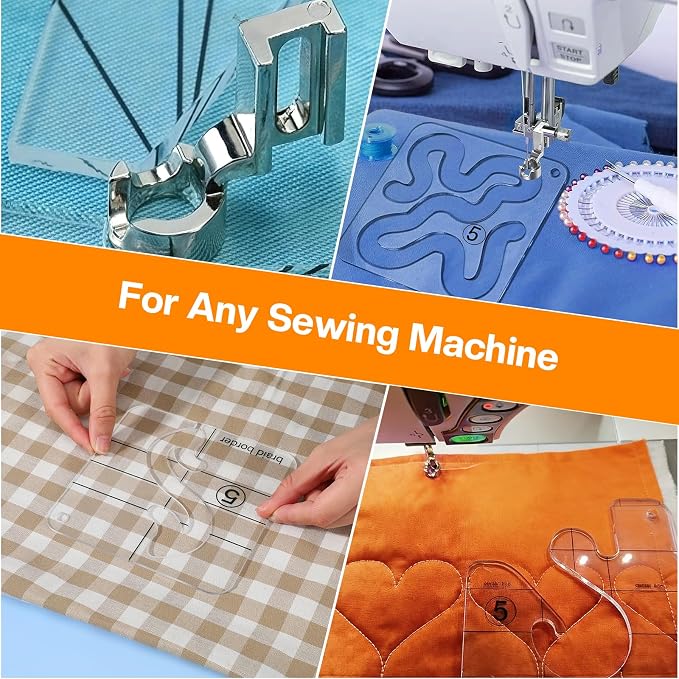 14 PCs Free Motion Quilting Template Set Includes 11 Quilting Templates 3mm - Image 7