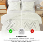Andency Ivory Comforter Set Queen Size, Boho Soft Warm Tufted Bedding Comforter - Image 5