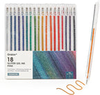 Grabie Capped Glitter Gel Pens, 18 Colors Vibrant Metallic Sparkle Gel Ink Pens by Grabie