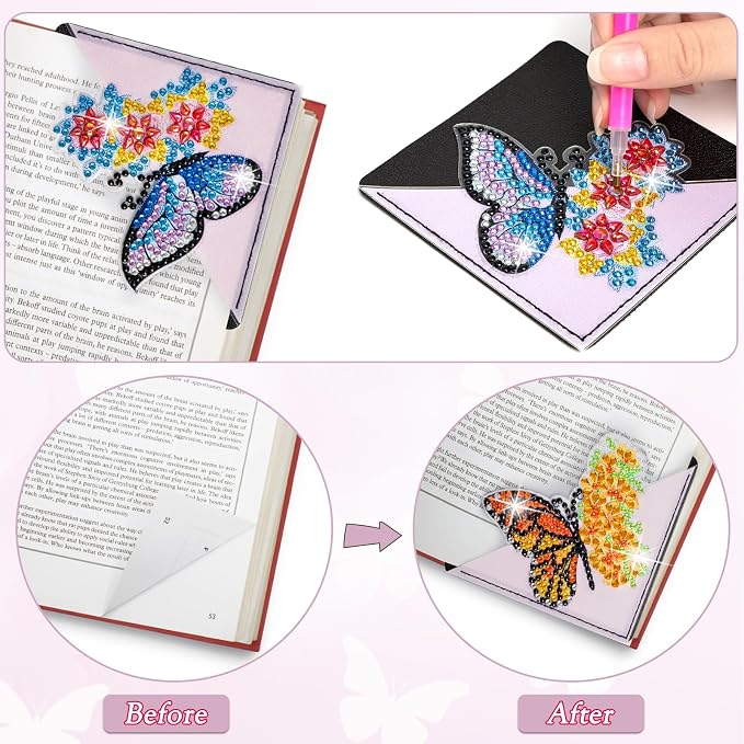 WIVICO 8Pcs Diamond Painting Bookmarks, Diamond Pearl Art Kits - Image 4