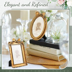 Vicenpal 3 Pcs Tiny Picture Ornate Frames 4 x 6 Inch Small Vintage Oval Picture - Image 2