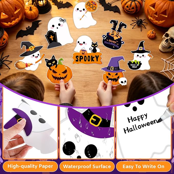 54Pcs Halloween Ghost Cutouts, Classroom Halloween Bulletin Board Decorations - Image 3