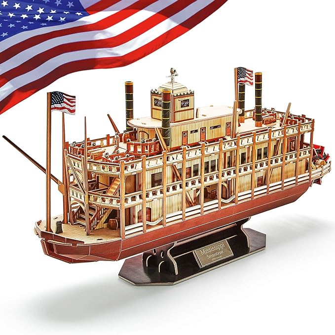 CubicFun 3D Puzzle Mississippi Steamboat Model Kit Gift by CubicFun