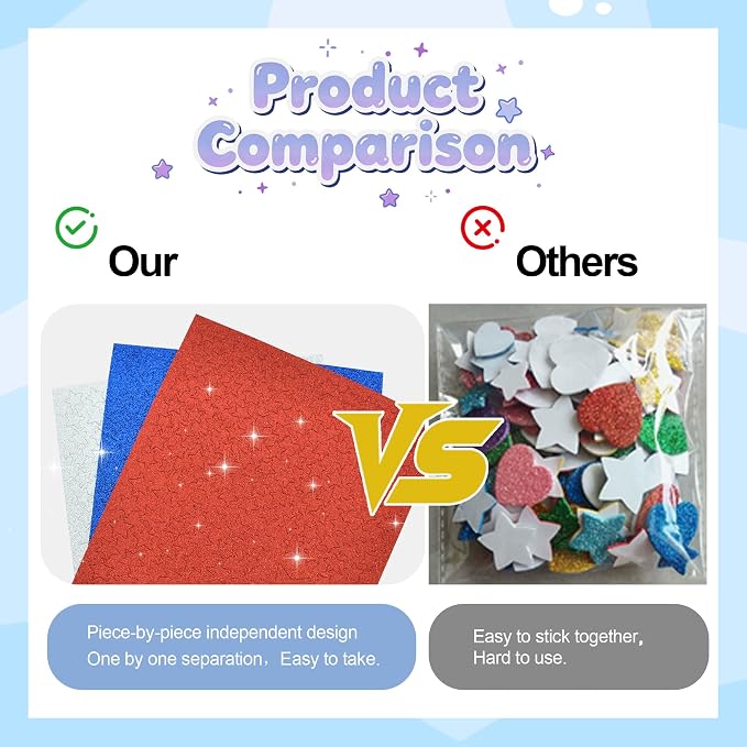 BEISHIDA 1020 PCS Glitter Foam Stickers - Image 2