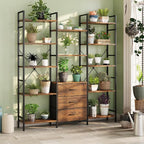 AFLUI Triple Bookshelf with 3 Fabric Drawers, 5-Tier Book Shelf and 10 Display - Image 8