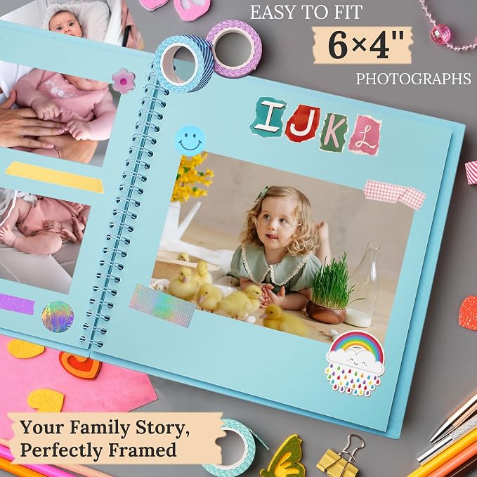 Scrapbook 8x8 Inch DIY Scrapbook Album Hardcover Kraft Paper 40 pages/20 sheets - Image 5