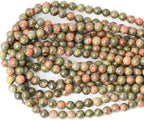 45PCS 8mm Natural Unakite Gemstone Round Loose Beads - Image 3