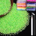 5000pcs 2mm Resin Rhinestones Bulk, Fluorescent Green AB Flatback Round Jelly by BELLEBOOST