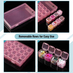 Mr. Pen- Bead Storage Containers, 28 Grids, 2 Pack, Transparent Pink | 160 pcs - Image 4