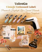 Embossing Label Maker, Scrapbook Supplies Junk Journal Kit, Vintage Embossed - Image 2
