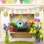 36PCS Wooden Easter Ornaments to Paint, 6 Styles DIY Blank Unfinished Wood Egg - Image 4