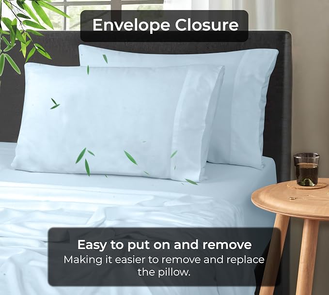 Royale Linens Cooling Pillow Cases King Size Set of 2-100% Rayon Derived from - Image 6
