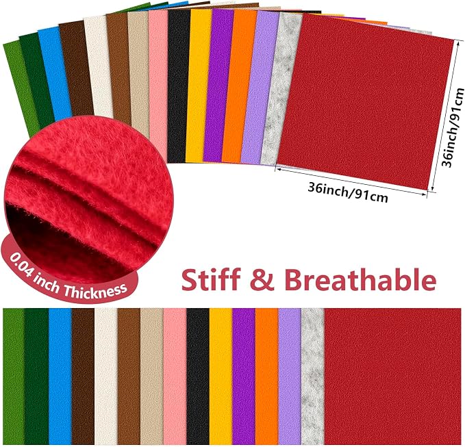 Felt Fabric 36'' X 36'' Large Felt Sheets Stiff Craft Felt by The Yard - Image 2
