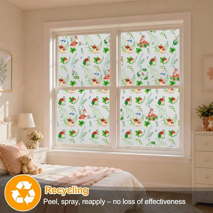 Countewol Privacy Window Films Stain Glass Cling No Glue Anti-UV Window Sticker - Image 8