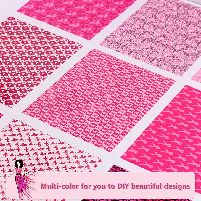 Tintnut Pink Ribbon Heat Transfer Vinyl, 10 Sheets 12×10in Iron on Vinyl | - Image 5