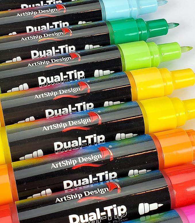 16 Dual-Tip Acrylic Paint Pens, Both Extra Fine and Medium Tip Paint Markers - Image 6