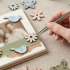 Amosfun 100PCS Wooden Cutouts for Crafts, Unfinished Wood Flowers Bird and - Image 7