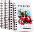 4 Pack Mixed Media Sketchbook, 5.5x8.5 inches Drawing Paper Sketch Book by Prudiut