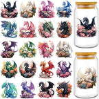 Rngmsi 20 Sheets Dragon UV DTF Cup Wrap, Fantasy Cold UV DTF Stickers | Magic by RNGMSI