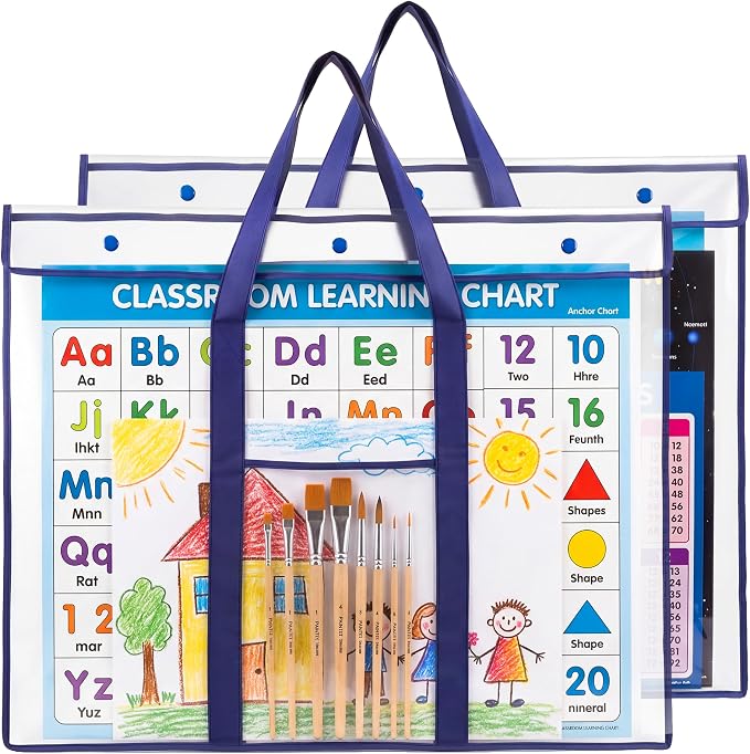 GAMENOTE 2 Pack Large Poster Storage Bag Bulletin Board Holder Art Portfolio by Gamenote