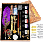 Aifeiter Feather Pen Ink Set, Wax Seal Stamp, Feather Calligraphy Pen, Birthday by Aifeiter