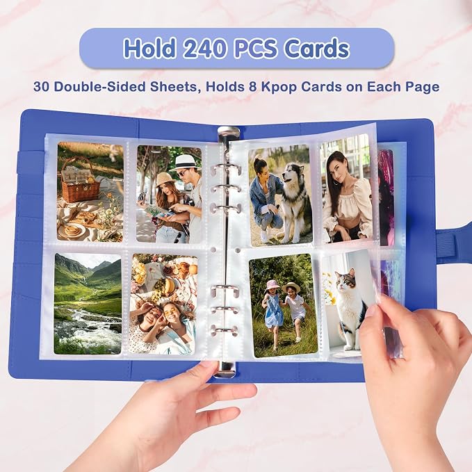 A5 Kpop Photocard Binder, PU Leather 6-Ring Album - Image 2