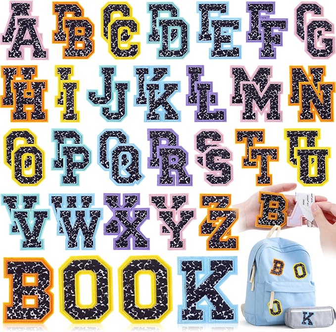 WILLBOND 52 Pcs Back to School Composition Poster Board Alphabet Patches 2.8 by Willbond+Technology+Limited