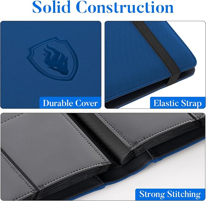 Premium 9 Pocket Card Binder for 540 Cards, Fabmaker PU Cover Trading Card - Image 2