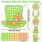 Qyeahkj 6 Pcs St Patrick's Day Arts Crafts DIY Shamrock Hat Gem Diamond - Image 3